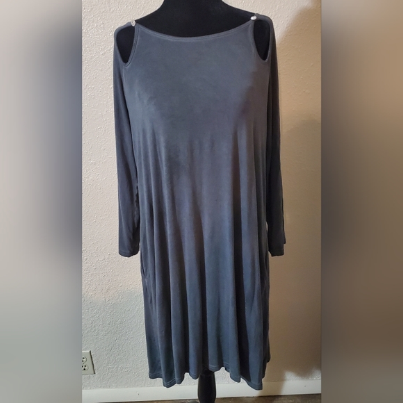 Grey Tunic dress with pockets NWOT - Picture 1 of 3